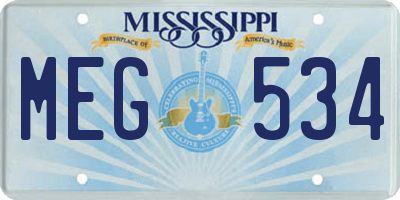 MS license plate MEG534