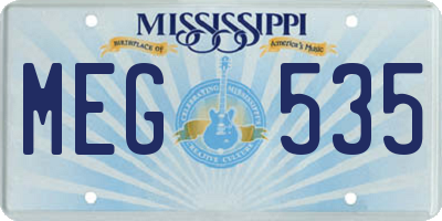 MS license plate MEG535