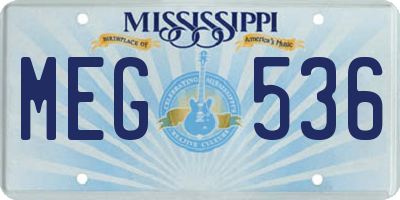 MS license plate MEG536