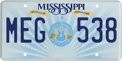 MS license plate MEG538