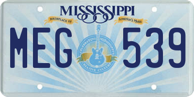 MS license plate MEG539