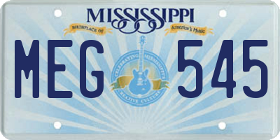 MS license plate MEG545