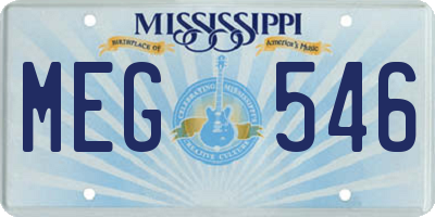 MS license plate MEG546