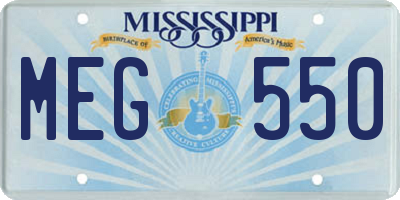 MS license plate MEG550