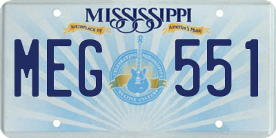 MS license plate MEG551