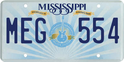 MS license plate MEG554
