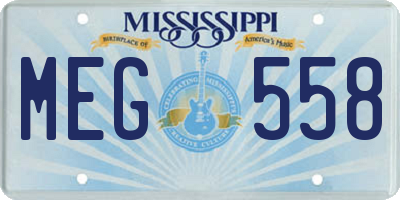 MS license plate MEG558