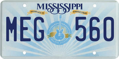 MS license plate MEG560