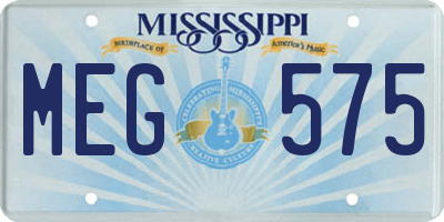 MS license plate MEG575