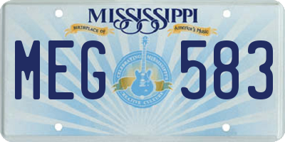 MS license plate MEG583