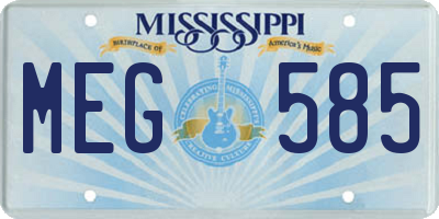 MS license plate MEG585