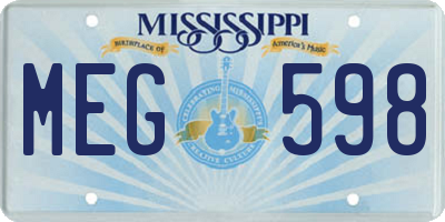 MS license plate MEG598