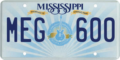 MS license plate MEG600