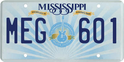 MS license plate MEG601