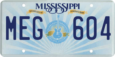 MS license plate MEG604