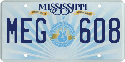 MS license plate MEG608