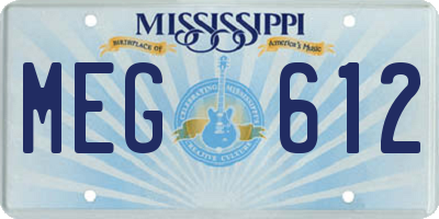 MS license plate MEG612