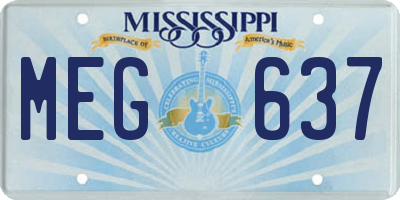 MS license plate MEG637