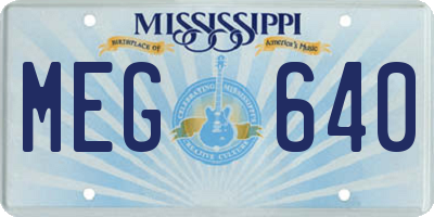 MS license plate MEG640