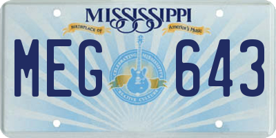 MS license plate MEG643