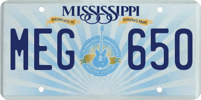 MS license plate MEG650