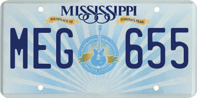 MS license plate MEG655