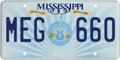 MS license plate MEG660