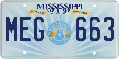 MS license plate MEG663