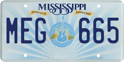 MS license plate MEG665