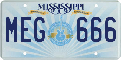 MS license plate MEG666