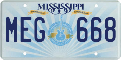 MS license plate MEG668