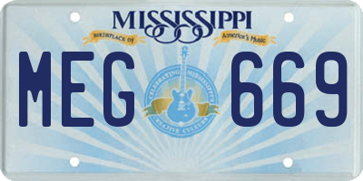 MS license plate MEG669