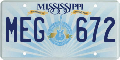 MS license plate MEG672