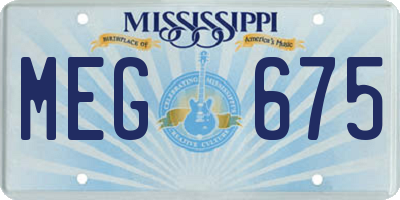 MS license plate MEG675