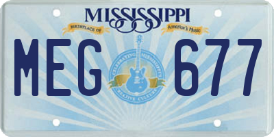 MS license plate MEG677