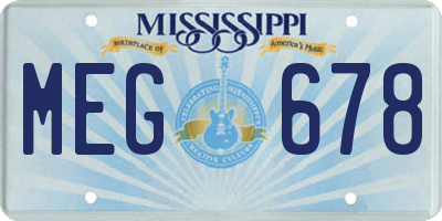 MS license plate MEG678