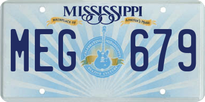 MS license plate MEG679
