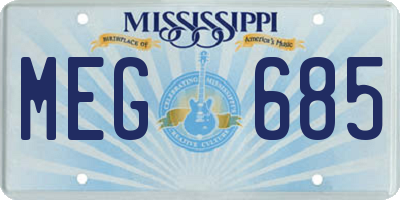 MS license plate MEG685