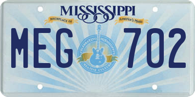 MS license plate MEG702