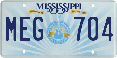 MS license plate MEG704