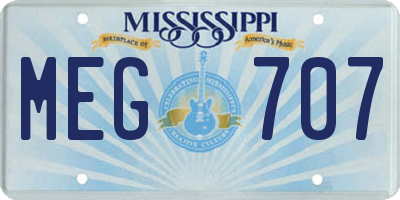 MS license plate MEG707