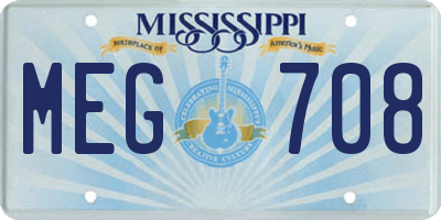 MS license plate MEG708