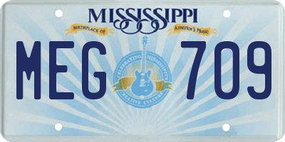 MS license plate MEG709