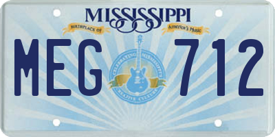 MS license plate MEG712