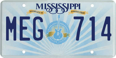 MS license plate MEG714