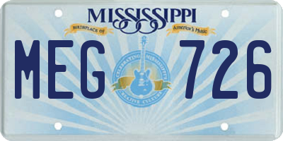 MS license plate MEG726