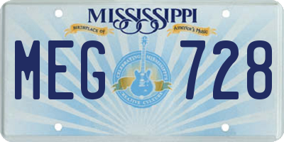 MS license plate MEG728