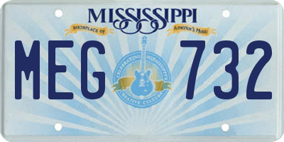 MS license plate MEG732