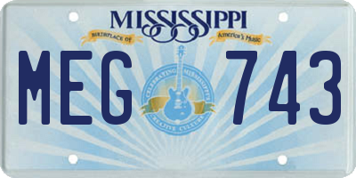 MS license plate MEG743