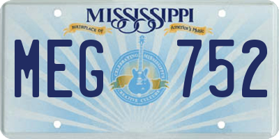 MS license plate MEG752